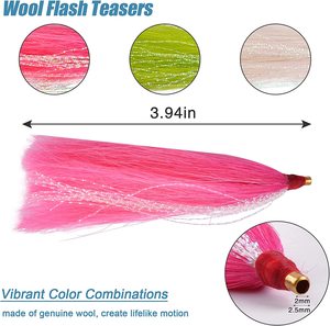 Señuelos de pesca Bucktail Teasers Fluke Rig Teaser Señuelos Aparejos de pesca de agua salada Gear Verde/Rosa/Beige Colores <span class=keywords><strong>B10</strong></span> - Product Image 4