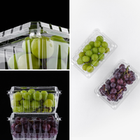 Boîte de présentation de fruits recyclée en gros, boîte transparente pour fraises, emballage alimentaire jetable en plastique pour fruits