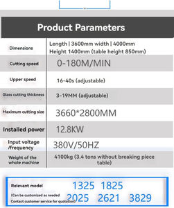 Cortador CNC automático de grado industrial de 12,8 kW para vidrio automático, espesor ajustable de 3-19mm, incluye plantas de fabricación de motores PLC - Product Image 6