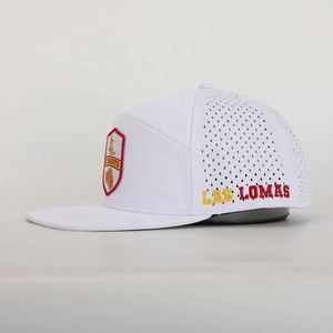 Gorra Snapback de 7 Paneles con Logotipo Bordado Personalizado OEM, Visera Plana, Lona de Poliéster, Orificios Cortados con Láser, Venta al por Mayor, Alta Calidad, Moda - Product Image 3