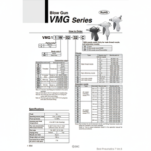 ปืนพ่นอากาศ VMG11W-02-21นิวเมติก SMC สำหรับงานเป่า - Product Image 1
