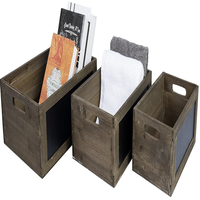 Boîte de rangement décorative en bois brûlé de qualité supérieure, petite caisse empilable en bois pour l'organisation de la maison