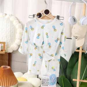 ชุดนอนเด็กฤดูร้อน Youyuan Bao SH-54 ปี 2024 ลายการ์ตูนน่ารัก สวมใส่สบาย เหมาะสำหรับเด็กผู้ชายและเด็กผู้หญิง แขนยาว ชุดใส่ในห้องแอร์ ผ้าฝ้าย 100% - Product Image 3