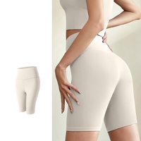 Sport-Fitness Damen High-Waist Elastische Enge Hose Po-Formende Yoga-Shorts Leggings Einfarbig Polyester/Spandex Leichtgewichtig Vierwege-Stretch