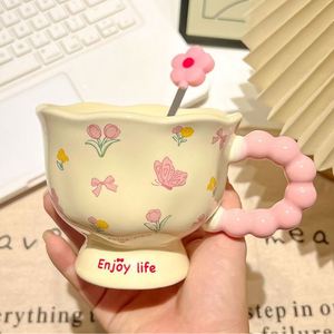 Tulip Ceramic Mug <b>Box</b> With Small <b>Floral</b> Exquisite Stylish Design Multi-Occasion Promotional Gift for Girls - Product Image 3