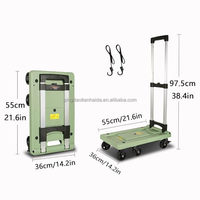 Chariot utilitaire pliable en aluminium à quatre roues, chariot à plateau extensible, léger et portable, OEM, pour la maison, le bureau, l'usine, le supermarché