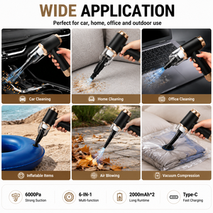 6000Pa Cordless Handheld Car <b>Vacuum</b> Cleaner Air Duster Air Blower <b>Vacuum</b> Pump Rechargeable Type-C CE RoHS FCC OEM ODM - Product Image 2