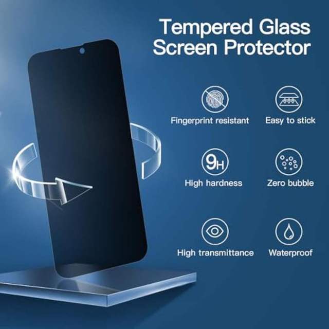 Privacy Tempered Glass Anti Peeping Anti Scratch 9H Hardness 0.18mm Thickness High Aluminum Mobile Phone Screen Protector for