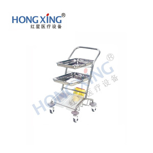 รถเข็นสแตนเลสสตีลสำหรับการรักษาพยาบาล รุ่น HX-E36-1 ยี่ห้อเรดสตาร์ แบบสามชั้น สำหรับการส่งยาและอุปกรณ์ทางการแพทย์ - Product Image 2