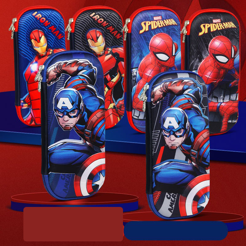 Wholesale Cartoon Anime Elementary School 3D Pen Bags Children'S Super Heroes Large Capacity Spiders Pencil Case for Boys