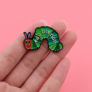 Pin de esmalte socialista Eat the Rich Broche Pines Caterpillar Pins de solapa Insignia en mochila Accesorios de ropa Regalos de joyería divertidos - Product Image 6