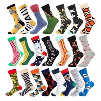 Vente en gros de chaussettes pour hommes en coton de haute qualité, colorées et amusantes, avec logo personnalisé