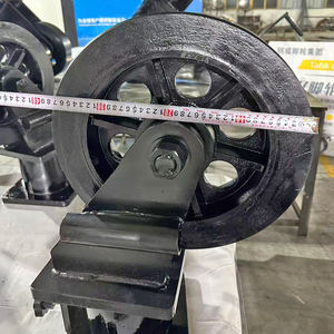 Schwerlast-Lenkrolle, 10 Tonnen, Industriequalität, 12 Zoll, antik schwarz, Gusseisen, mit Positionsverriegelung - Product Image 4