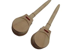 Muslady-claxon de madera para dedo, aparejos de mano de madera, pequeños instrumentos musicales de percusión, color marrón y madera, 1 par - Product Image 3