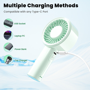 Ventilatore Elettrico Tascabile ad Alta Velocità, Mini Ventilatore da Tavolo Ricaricabile con Batteria da 2000mAh per Hotel, Camper e Uso Esterno - Product Image 1