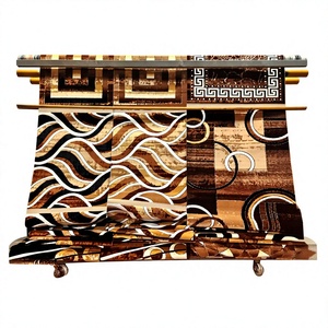 Tapis Adiva turc en polyester shaggy, tissé à la machine, à poils longs, rembourré, réversible, antidérapant, antibactérien, avec support en jute - Product Image 1