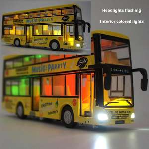 Aleación a escala 1:50, modelo fundido a presión, autobús de dos pisos, juguete de fricción de retroceso para Unisex a partir de <span class=keywords><strong>14</strong></span> años - Product Image 3