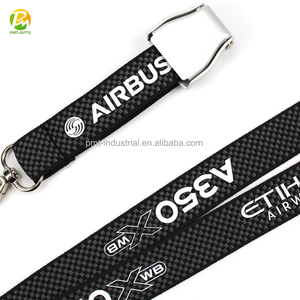 สายคล้องคอคุณภาพสูงทำจากซิลิโคนพิมพ์ลายโพลีเอสเตอร์สำหรับเครื่องบินแอร์บัส <span class=keywords><strong>A350</strong></span> พร้อมเข็มขัดแบบทอและตัวล็อคเพื่อความปลอดภัย ใช้เป็นของที่ระลึกสำหรับนักบิน - Product Image 4