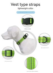<span class=keywords><strong>Collar</strong></span> Reflectante de Alta Visibilidad para Perro con Material de Nailon Resistente y Hebilla de Liberación Rápida, <span class=keywords><strong>Collar</strong></span> para Perro Seguro para Caminar de Noche - Product Image 4