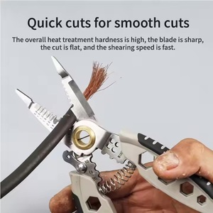 Outils spéciaux multifonctionnels pour électriciens <span class=keywords><strong>Pince</strong></span> <span class=keywords><strong>universelle</strong></span> à <span class=keywords><strong>sertir</strong></span> et à dénuder les fils d'acier Mesure métrique portable - Product Image 3