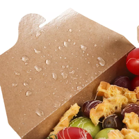 Conteneur en papier kraft biodégradable écologique jetable déjeuner Bento de qualité alimentaire dossier de stratification mat pour nouilles