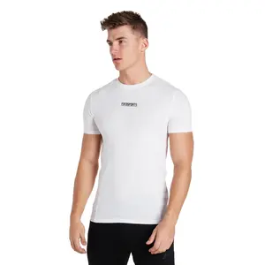 Di alta Qualità del corpo fit uomo Slim Fit shirt Muscle Slim Equipaggiata Gym T Shirt 95% cotone 5% Spandex fatto in Pakistan