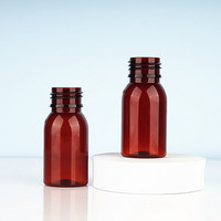 Vente en gros 50ml Bouteille de sirop Bouteille de médecine liquide ronde Sirop Toux Pilule Bouteille Conteneur