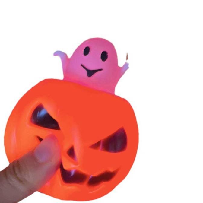 Halloween Funny Pumpkin Ghost Rubber Pinch Music Vent Squeeze Decompression Toys Made in China for Youth