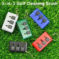 Brosse de nettoyage de club de golf portable de haute qualité, mini accessoire de golf, brosse de club de golf de poche 3 en 1, taille-crayon de golf rétractable, brosse en nylon, outil de nettoyage de club