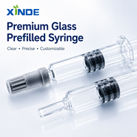 Seringue préremplie jetable en verre neutre XINDE 1 ml avec corps en verre et raccord Luer Lock