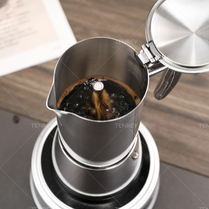 Tenrey Stovetop Espresso Maker 6 tazas <span class=keywords><strong>Cafetera</strong></span> de inducción de acero inoxidable Moka Pot <span class=keywords><strong>Cafetera</strong></span> <span class=keywords><strong>italiana</strong></span> - Product Image 5