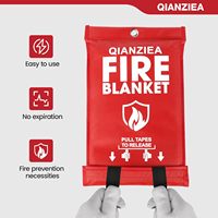 QIANZIEA Couverture anti-feu, lot de 2, 40x40 pouces, résistante à la chaleur et aux flammes, en fibre de verre, épaisseur 0,5 pouce, blanche, pour la maison et la cuisine