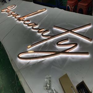 Cartello del marchio di bellezza Custom Logo segno d'oro rosa segno Led 3D segnaletica retroilluminata per la costruzione - Product Image 3