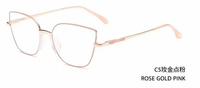 Vente en gros de montures de lunettes optiques en métal, forme œil de chat, légères, élégantes, solides, à monture complète, durables, pour femmes, nouveau modèle