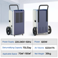 Déshumidificateur professionnel Deye Fournisseur DY-870T équipement de séchage d'air 70L Déshumidificateur industriel portable pour garage