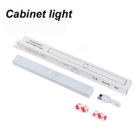 Lampu Sensor Gerak LED Modern 10cm Lampu Kabinet Otomatis Nirkabel Magnetik Isi Ulang Lampu Malam