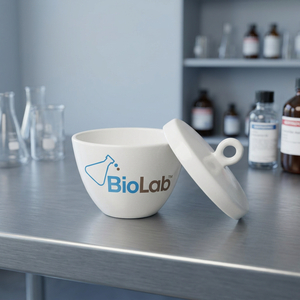 Vaso de Laboratorio de Vidrio Borosilicato, Resistente a Químicos, Redondo, con Tapa, para Pruebas - Product Image 4