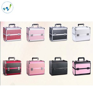 Nouvelle Trousse de Maquillage en Alliage d'Aluminium Or Rose avec Miroir, Organisateur Multi-niveaux, Grande Valise Cosmétique <span class=keywords><strong>pour</strong></span> Ongles et Extensions de Cils - Product Image 6