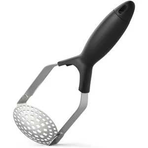 Stainless Steel Potato Masher, Presser Crusher with Good Handle Grips Suitable for Smooth Mashed Potatoes, Vegetables and Fruits