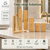 Ensemble d'articles de toilette pour hôtel 100% bambou, kit pour invités zéro déchet, accessoires de salle de bain écologiques pour éco-lodges