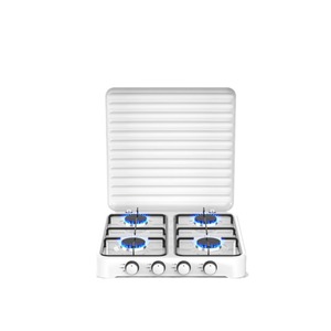 Estufa de Gas Portátil de <span class=keywords><strong>4</strong></span> Quemadores, Cocina de Mesa LPG con Tapa para Acampar al Aire Libre, Caravanas y Uso Doméstico - Product Image 4