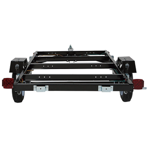 Remolque Utilitario Negro Reforzado con Capacidad de 1500 lb, <span class=keywords><strong>Rueda</strong></span> de Apoyo, Acoplador, para Carga Personalizada, Camping, ATV, Carretilla de Descarga, Remolque Agrícola - Product Image 4