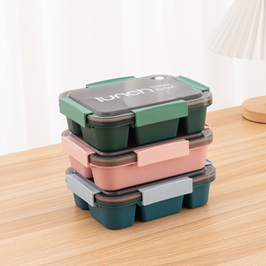 Mignon simple 0.8L 1.2L 3 compartiments pâtes riz stockage des aliments micro-ondes plastique boîte à <span class=keywords><strong>lunch</strong></span> enfants adulte boîte à bento pour bureau école - Product Image 6
