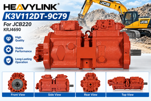 Pompe à piston hydraulique principale K3V112DT-9C79, pompe hydraulique pour excavatrice JCB 220 KRJ4690, pièces de machines de construction - Product Image 3