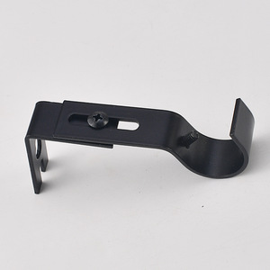 Adjustable Metal Roman Rod <b>Bracket</b> <b>Black</b> Carbon Steel Wall Mount Curved Design Minimalist Easy Installation Universal Curtain - Product Image 1