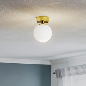 Plafoniera oro Vintage in vetro trasparente e ferro Base industriale <span class=keywords><strong>per</strong></span> interni lampada da soffitto <span class=keywords><strong>per</strong></span> bagni con montaggio su balcone - Product Image 1