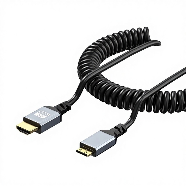 For to Mini/Micro for Spring Extension Cable 4K 60Hz Audio-Sync for 2.0 Copper Conductor
