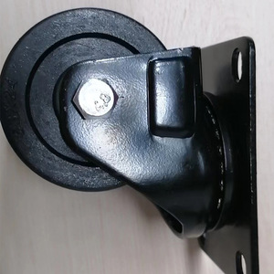 Roue pivotante en nylon noire avec plaque supérieure de 2,0 mm, roulement à billes, résistance industrielle à l'usure - Product Image 3