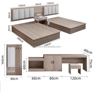Modern Factory Wholesale Hotel Bedroom Furniture Set Customized Sizes Upholstered Wooden Panel School Guest Room Durable - Product Image 2