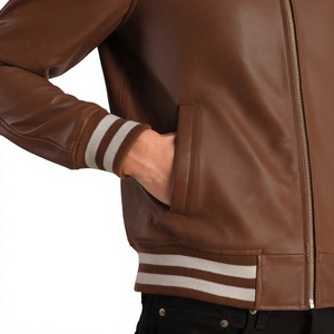 แจ็คเก็ตหนังผู้ชาย ELYSIAN INDUSTRIES แบบ Letterman ซิปหน้า ปกพับได้ สไตล์วิทยาลัย สำหรับฤดูหนาว ขายส่ง - Product Image 5